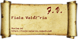 Fiala Valéria névjegykártya